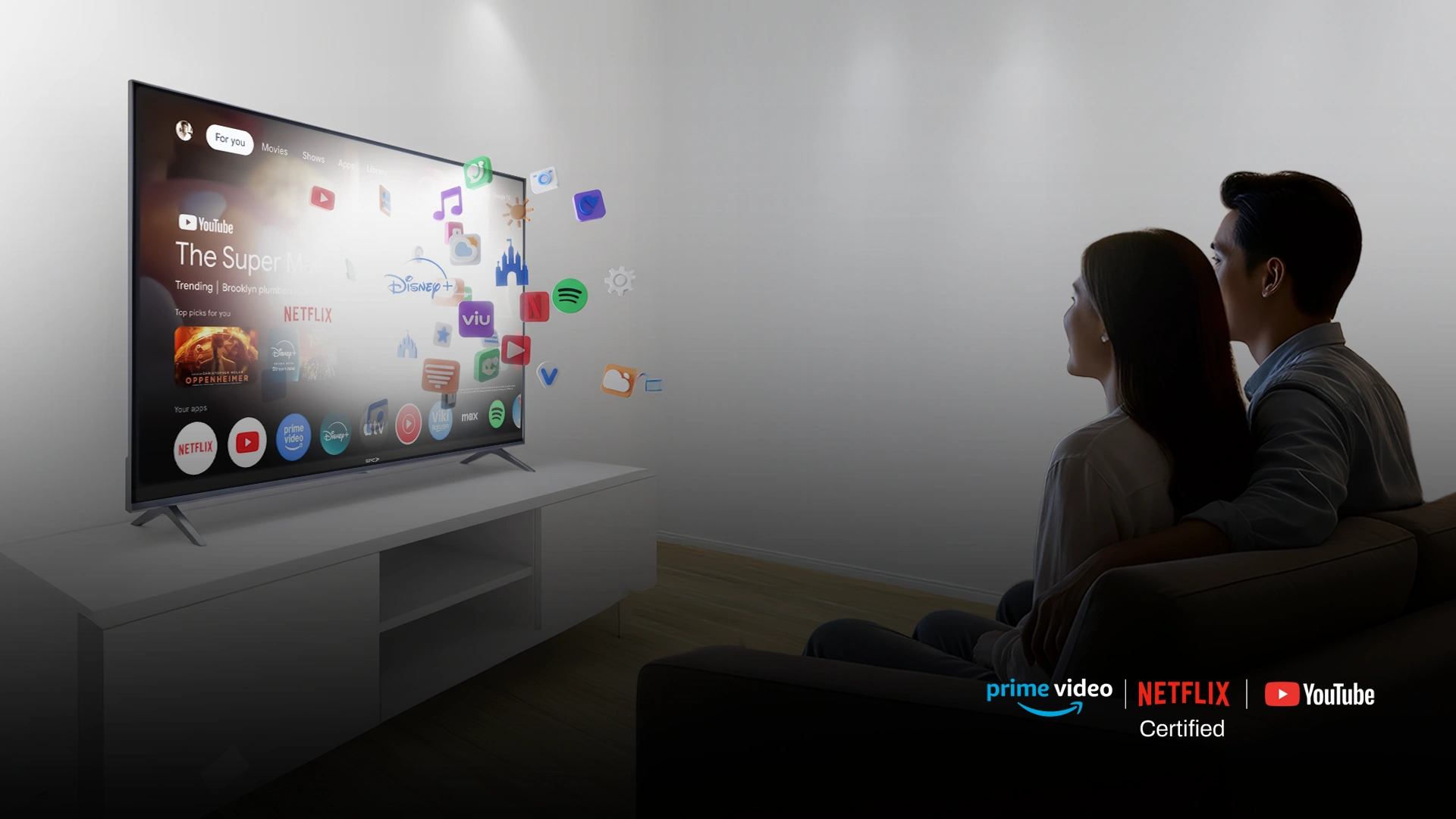 SPC SMART TV 65 QLED Google TV dengan Resolusi UHD 4K dan QLED Display